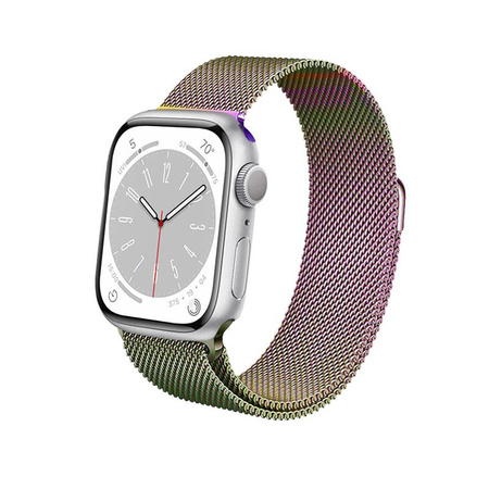 Crong Milano Steel - Řemínek z nerezové oceli pro Apple Watch 38/40/41/42 mm (duhový)