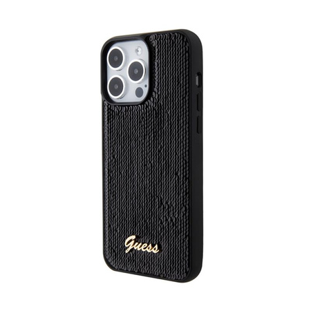 Guess Sequin Script Metal - iPhone 15 Pro Case (black)