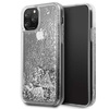 Guess Liquid Glitter Hearts - Etui iPhone 11 Pro (srebrny)