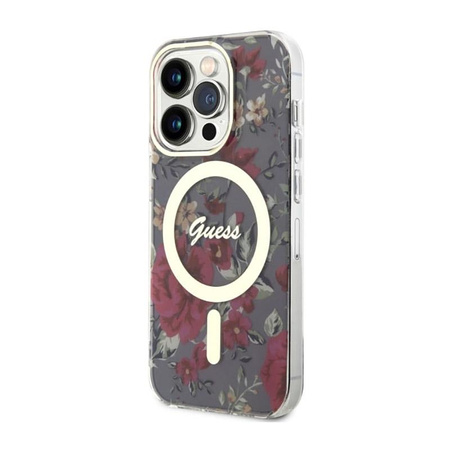 Guess Flower MagSafe - iPhone 14 Pro tok (zöld)