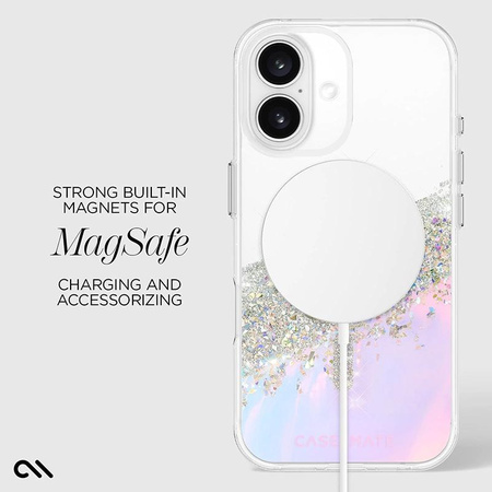 Case-Mate Karat MagSafe - Coque iPhone 16 (Holographic Soap Bubble)