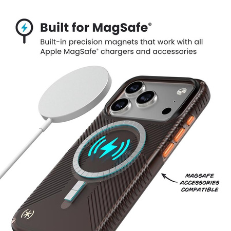 Speck Presidio Lux Grip MagSafe - iPhone 17 Pro Case (Luxury Shade Matte / Orange)