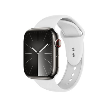 Crong Liquid - Řemínek pro Apple Watch 44/45/46/49 mm (bílý)