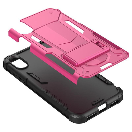 Zizo Hybrid Transformer Cover - obrněné pouzdro pro iPhone X se stojánkem (Hot Pink/Black)