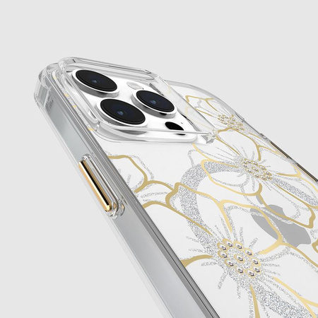 Case-Mate Floral Gems MagSafe - iPhone 15 Pro Max Hülle (Gold)