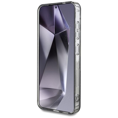 Guess Glitter Flowers Triangle Buttons MagSafe - Case for Samsung Galaxy S25 (black)