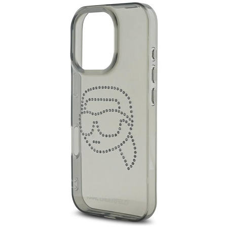 Karl Lagerfeld IML Rhinestones Karl Head - Hülle für iPhone 16 Pro (schwarz)
