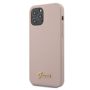 Silikonové pouzdro Guess - iPhone 12 Pro Max (růžové)