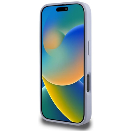 Guess Hot Stamp 4G mintás háromszög fém logó - tok iPhone 16 Pro (lila)