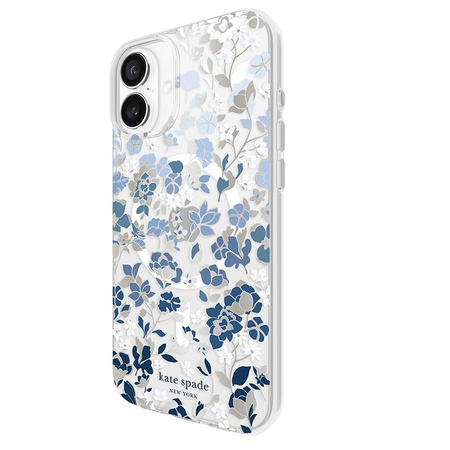 Kate Spade New York Protective Gems MagSafe - iPhone 16 Plus tok (virágágyás kék)