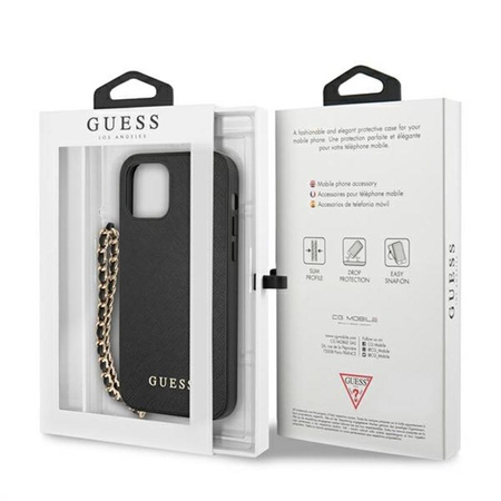 Guess Saffiano Chain - iPhone 12 / iPhone 12 Pro Case (black)