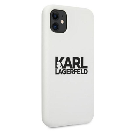 Karl Lagerfeld Silicone Stack Logo - pouzdro pro iPhone 11 (bílé)