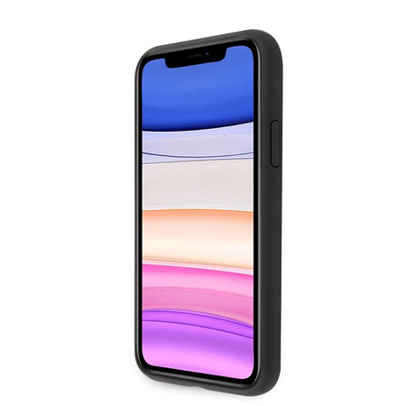 Guess Saffiano 4G Circle Logo - Coque iPhone 11 (noir)