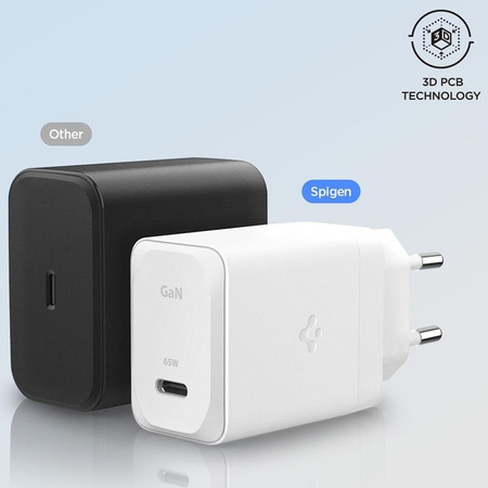 Spigen ArcStation Pro GaN-651 - Chargeur secteur USB-C PD 3.0 PPS 65W + câble USB-C (Noir)