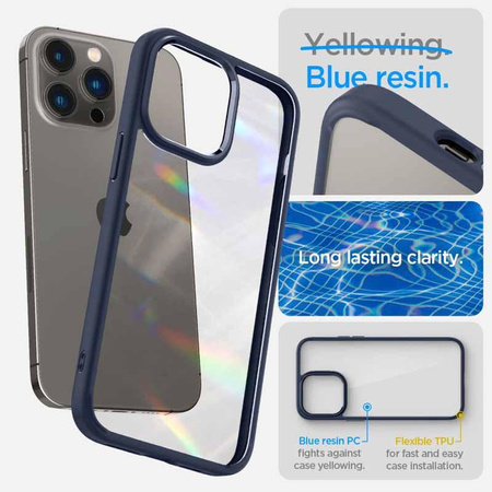 Spigen Ultra Hybrid - Coque pour iPhone 14 Pro (Bleu marine)
