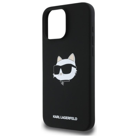 Karl Lagerfeld Silikon Choupette Head Print MagSafe – Hülle für iPhone 16 Pro (schwarz)