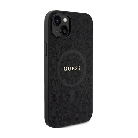 Guess Saffiano MagSafe - Étui pour iPhone 15 Plus (noir)