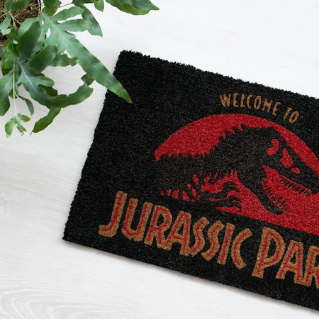 WYCIERACZKA POD DRZWI WEWNĘTRZNA, Kokosowa, z Napisem Jurassic Park, do Butów 40x60
