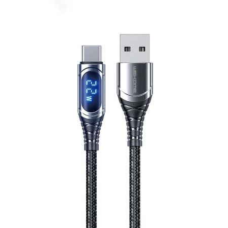 WEKOME WDC-166 Sakin sorozat - USB-A és USB-C 6A közötti gyors töltés 1 m csatlakozókábel (matt)