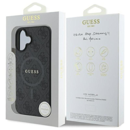 Guess 4G Ring Classic Logo MagSafe - iPhone 16 Tasche (schwarz)