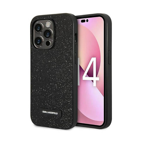 Karl Lagerfeld Glitter Plaque Logo - iPhone 14 Pro Case (black)