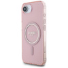Guess IML Glitter Circle MagSafe - pouzdro pro iPhone 16e (růžové)