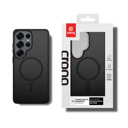 Crong Hybrid matt mágneses - MagSafe tok Samsung Galaxy S25 Ultra (fekete)