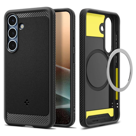 Spigen Rugged Armor MagSafe - étui pour Samsung Galaxy S25 (Noir mat)