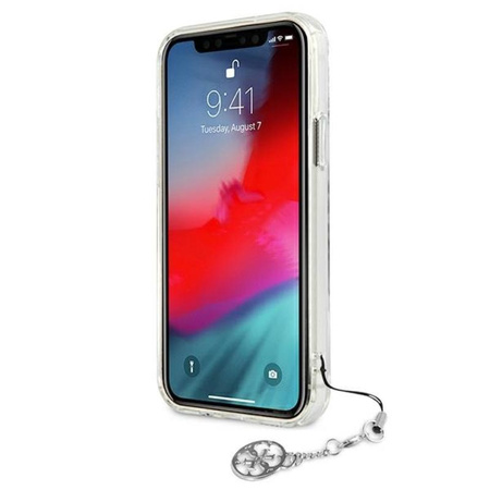 Guess 4G Big Logo Charm - Etui iPhone 12 / iPhone 12 Pro (srebrny charms)