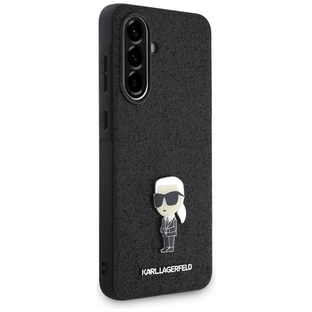 Karl Lagerfeld Fixed Glitter Iconic Logo Metal Pin - Etui pour Samsung Galaxy A36 5G (noir)