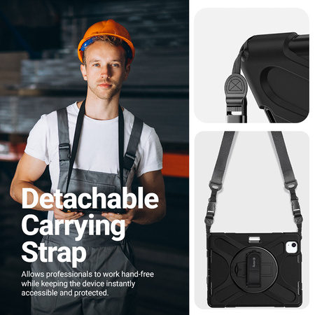 Crong Defender Plus - Custodia blindata per iPad 11" A16 (2025) / 10,9" (2022) (nero)