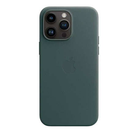 Apple Leather Case - Étui en cuir avec MagSafe pour iPhone 14 Pro Max (vert forêt)