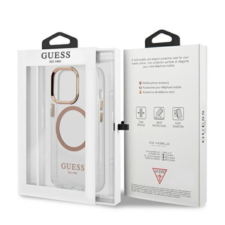 Guess Metal Outline Magsafe - iPhone 13 Pro Max Tasche (Transparent)
