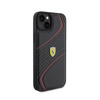 Kovové logo Ferrari Twist - pouzdro pro iPhone 15 Plus (černé)