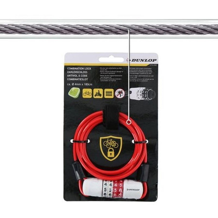 Dunlop - Cipher Kabel-Fahrradschloss (Grau)