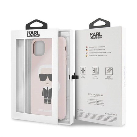 Karl Lagerfeld Fullbody szilikon ikonikus - iPhone 11 Pro Max tok (rózsaszín)