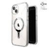 Speck Presidio Perfect-Clear Grip ClickLock & MagSafe - pouzdro pro iPhone 15 Plus / iPhone 14 Plus (čiré / chromové provedení / stříbrná barva)