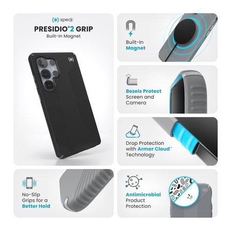 Speck Presidio2 Grip Magnet – Etui do Samsung Galaxy S25 Ultra (kompatybilne z MagSafe)