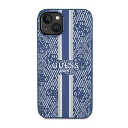 Guess 4G Étui MagSafe à rayures imprimées - iPhone 14 Plus (Bleu)