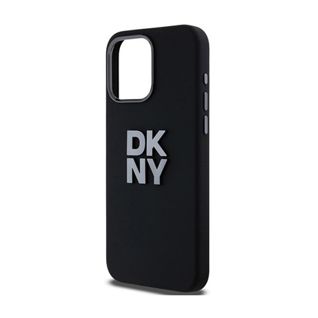 DKNY Liquid Silicone Metal Logo - pouzdro pro iPhone 15 Pro Max (černé)