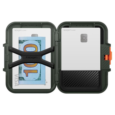 Spigen Lock Fit MagSafe - Portefeuille magnétique (vert militaire)