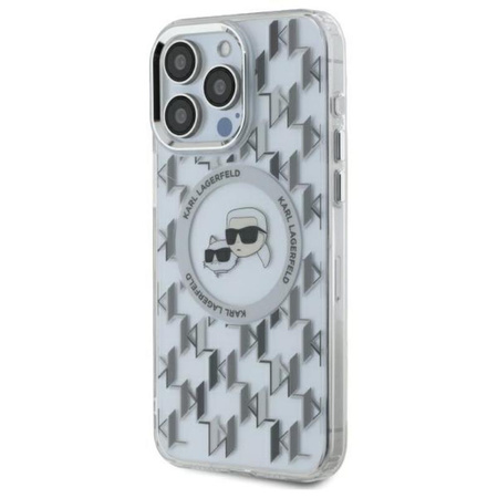 Karl Lagerfeld IML Monogram Karl & Choupette Head MagSafe - pouzdro pro iPhone 16 Pro Max (průhledné)