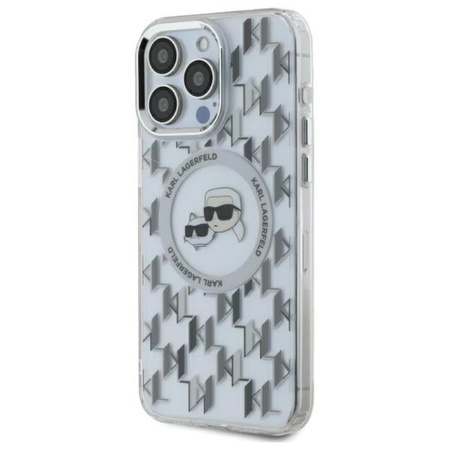 Karl Lagerfeld IML Monogramm Karl & Choupette Head MagSafe - iPhone 16 Pro Max Hülle (Transparent)