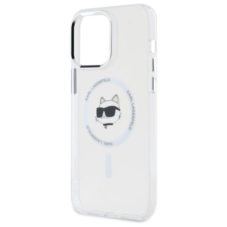 Karl Lagerfeld IML Metal Choupette Head MagSafe - pouzdro pro iPhone 13 Pro Max (bílé)