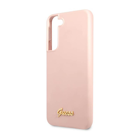 Guess Silikon Skript Metall Logo - Samsung Galaxy S23+ Gehäuse (rosa)