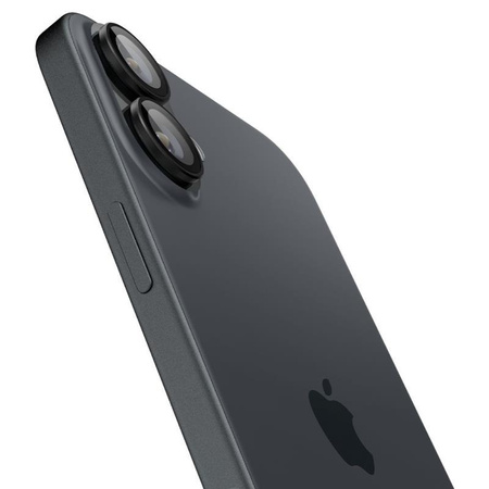 Spigen Optik Pro GLAS.TR EZ Fit Camera Protector 2-Pack - Szkło ochronne na obiektyw do iPhone 17 / 16 / 16 Plus (2 szt) (Czarny)