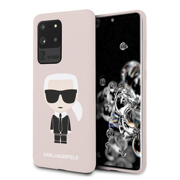 Pouzdro Karl Lagerfeld Fullbody Silicone Iconic - Samsung Galaxy S20 Ultra (světle růžové)