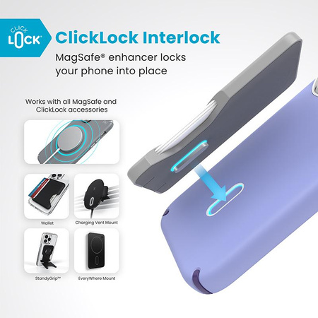 Speck Presidio2 Pro ClickLock & MagSafe - Coque iPhone 16 Pro (Future Lavender / Cassis Purple / White)