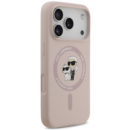 Karl Lagerfeld Silicone Karl & Choupette Ring MagSafe - Case iPhone 17 Pro (pink)