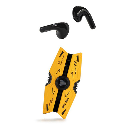WEKOME VB06 Mecha Serie - V5.3 TWS kabellose Bluetooth-Kopfhörer mit Ladetasche (Gelb)